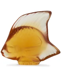 Lalique Skulptur in Fischform aus Kristall Gelb