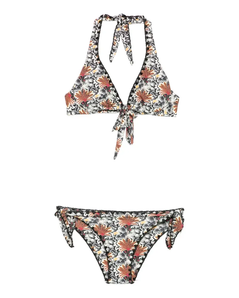 Anjuna floral-print crochet-trim bikini - Nude Nude