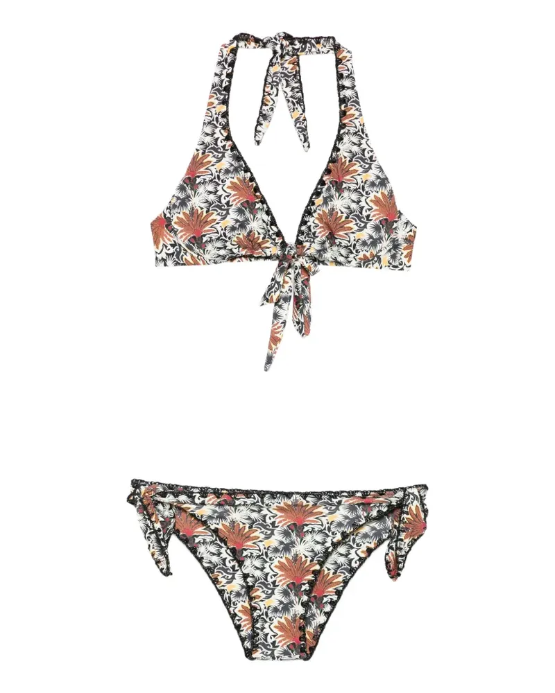 Anjuna floral-print crochet-trim bikini - Nude Nude