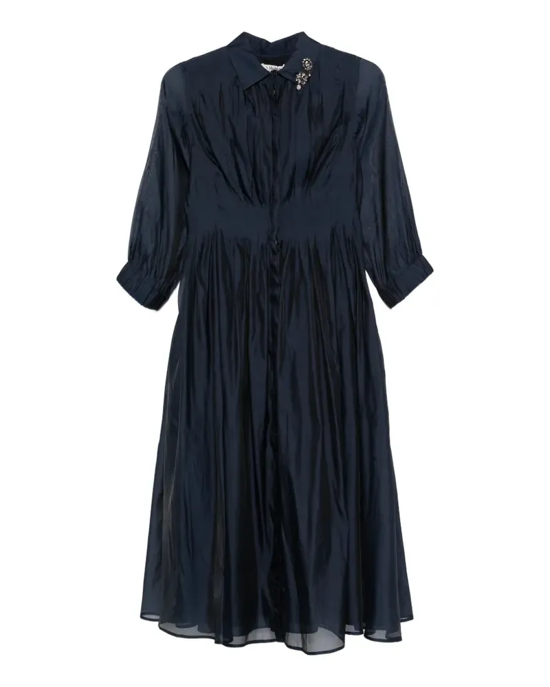 Max Mara Hemdkleid aus Seiden-Organza - Blau Blau