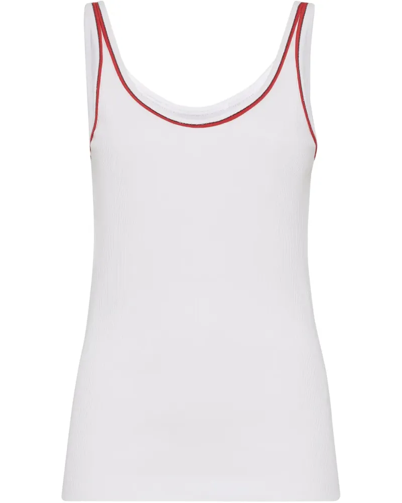 Brunello Cucinelli Jersey-Tanktop mit Paspeln - Weiß Weiß