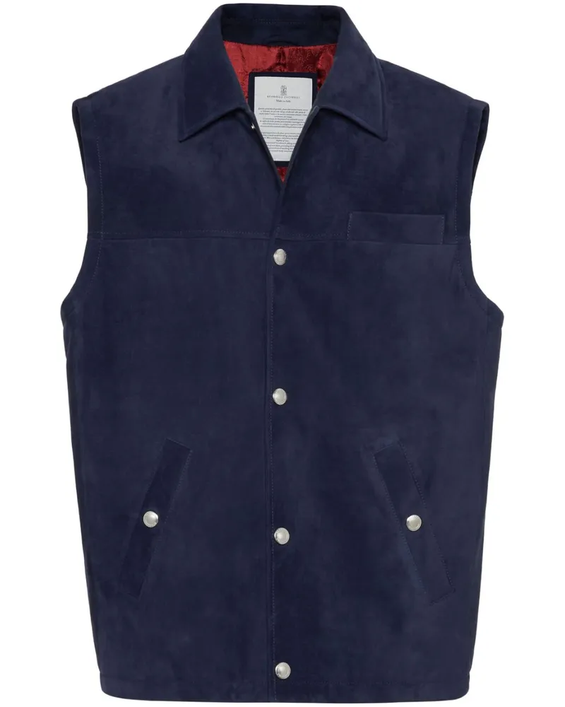 Brunello Cucinelli Wattierte Weste - Blau Blau