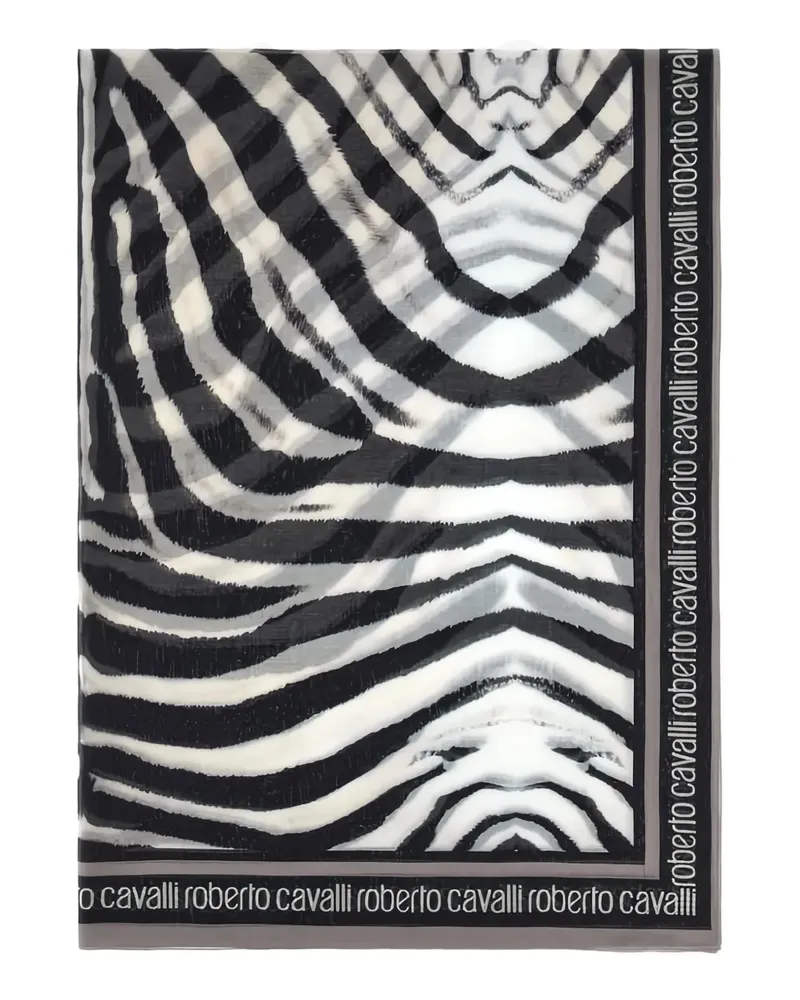 Roberto Cavalli Schal mit Zebramuster - Schwarz Schwarz