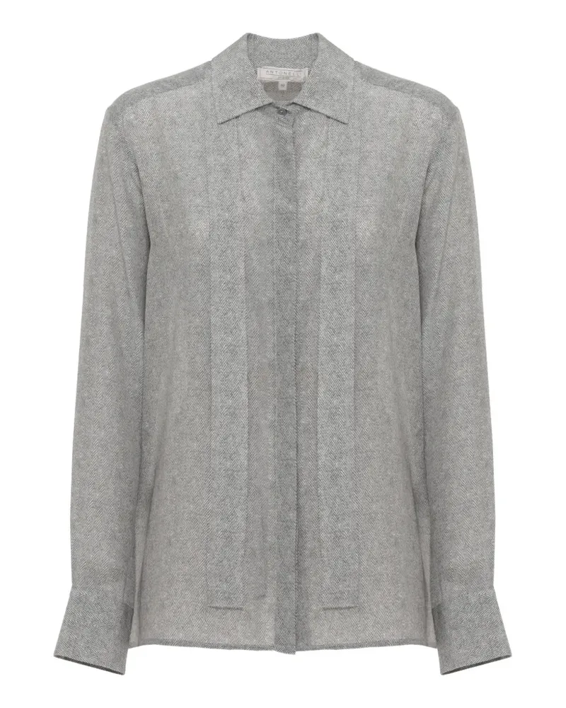Antonelli Firenze herringbone long-sleeved shirt - Grau Grau