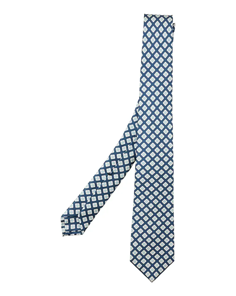 Kiton Krawatte mit geometrischem Print - Blau Blau