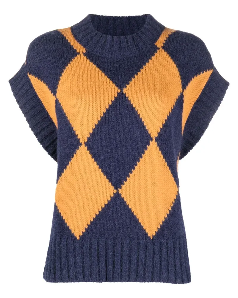 La DoubleJ Pullunder mit Argyle-Muster - Blau Blau