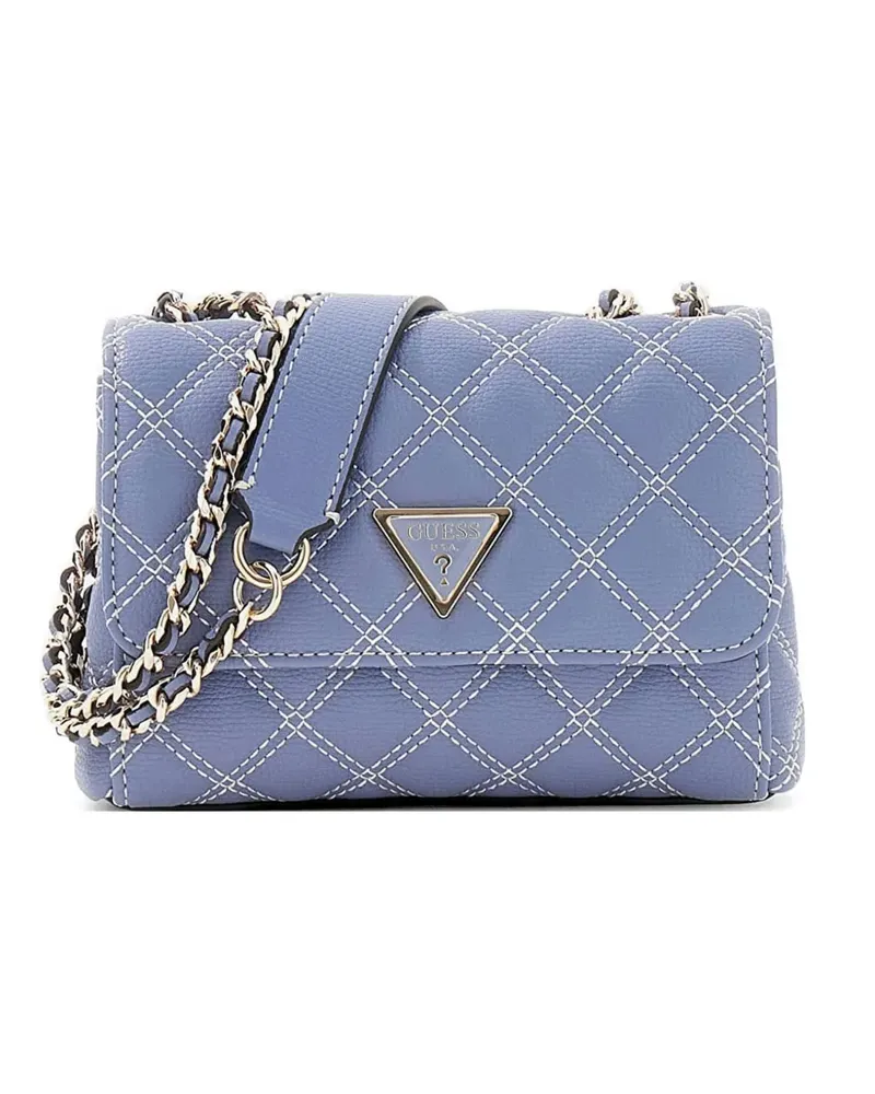 Guess Giully Schultertasche mit Logo-Schild - Blau Blau