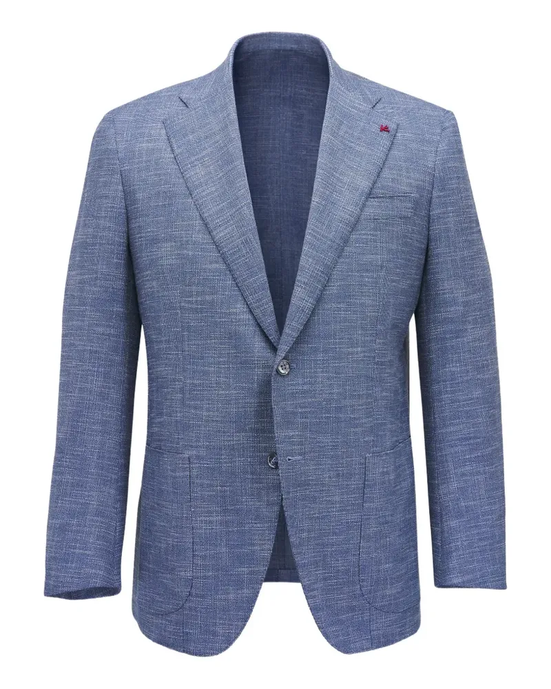 Isaia textured patch-pocket blazer - Blau Blau