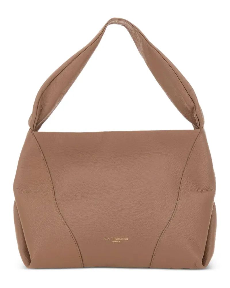 Gianni Chiarini Suria grained leather shoulder bag - Nude Nude