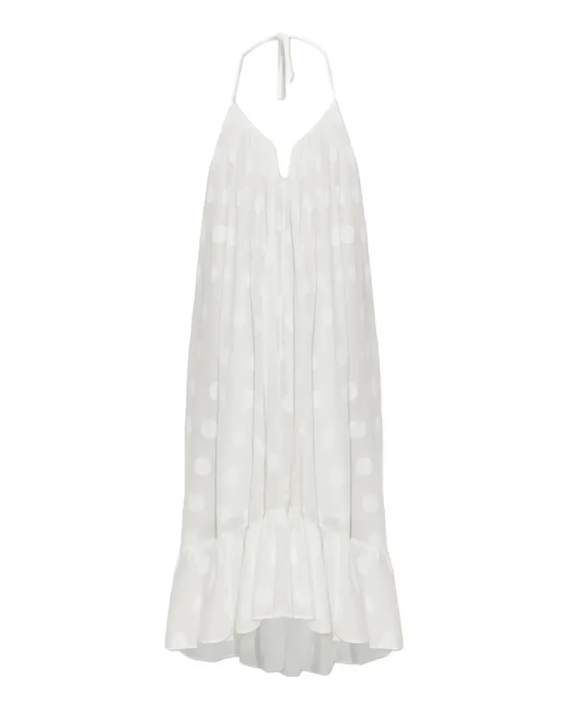 Zimmermann Gepunktetes Midikleid - Weiß Weiß