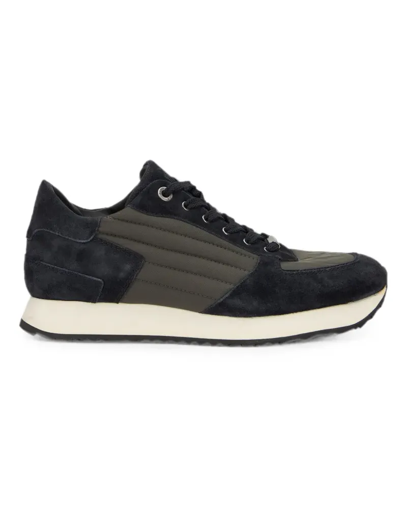 MOORER Balla quilted-panel suede sneakers - Schwarz Schwarz