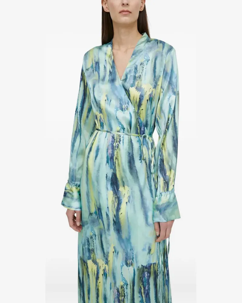 Gestuz Walery GZ Maxikleid mit Bindegürtel - Blau Blau