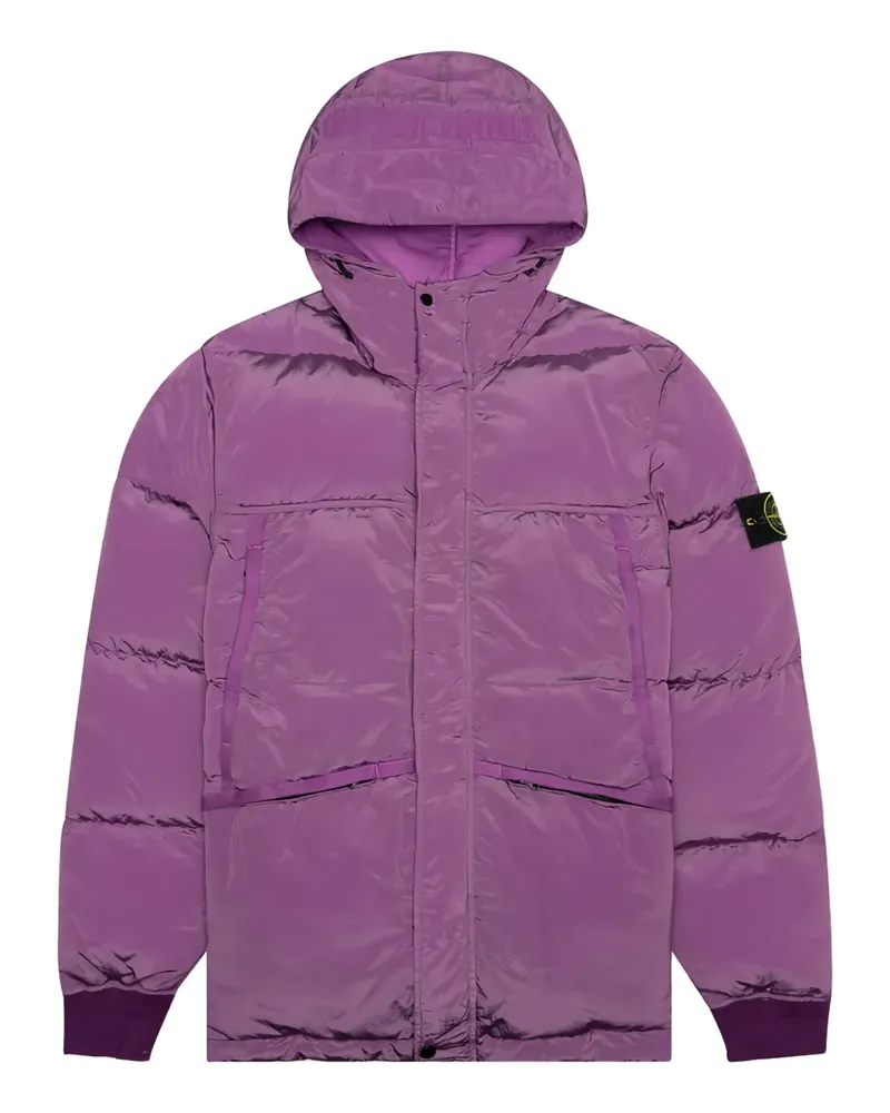 Stone Island Daunenjacke mit Kapuze - Violett Violett