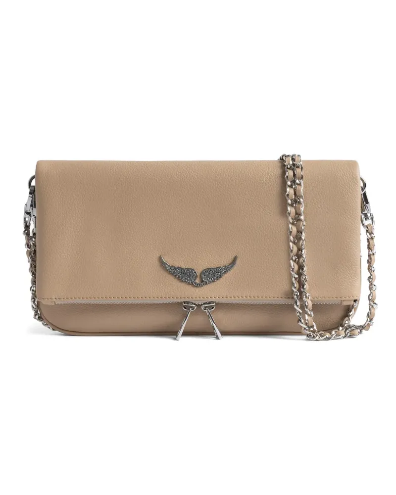 Zadig & Voltaire Schultertasche aus strukturiertem Leder - Nude Nude