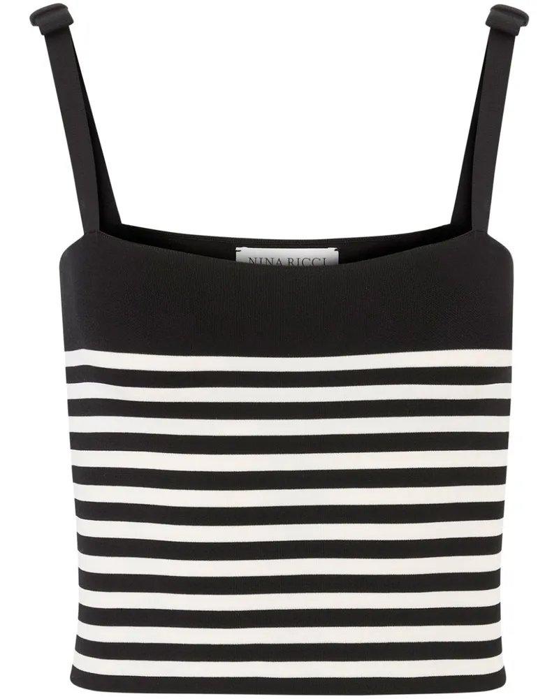Nina Ricci Gestreiftes Stricktop - Schwarz Schwarz