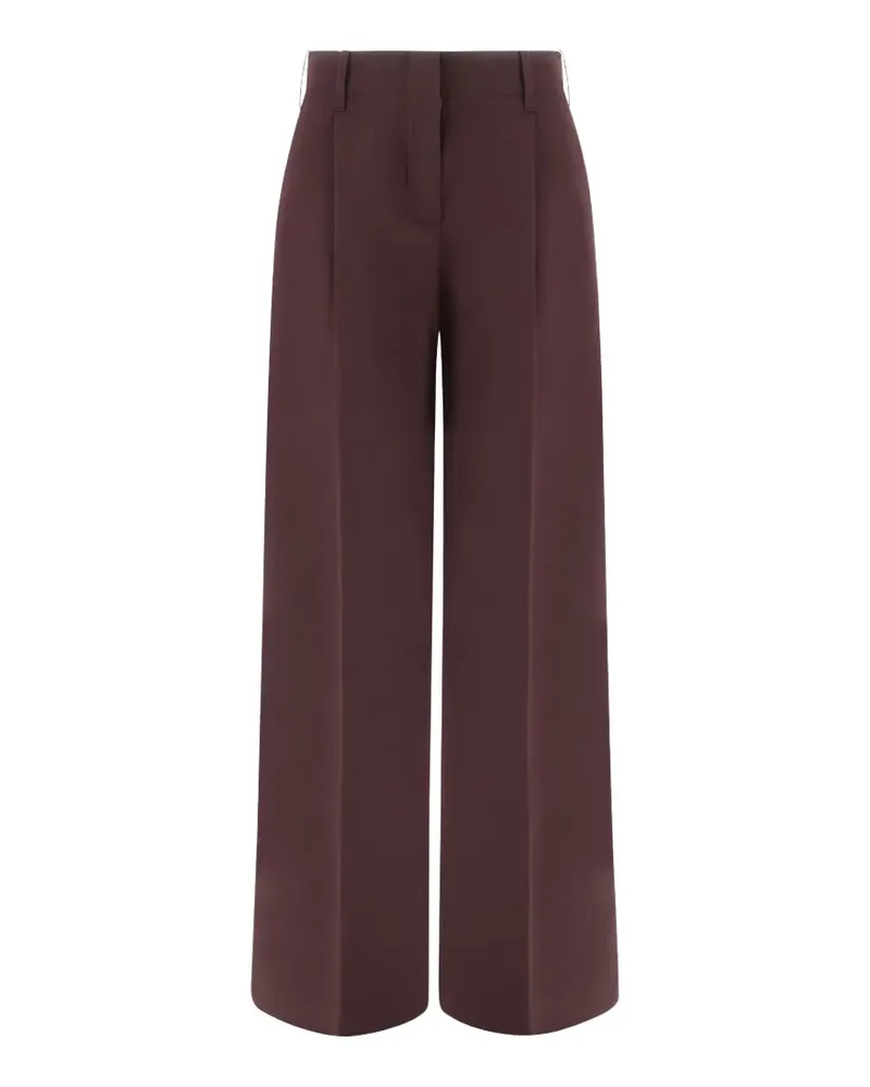 Paul & Shark Wide-Leg-Hose mit Bundfalten - Rot Rot