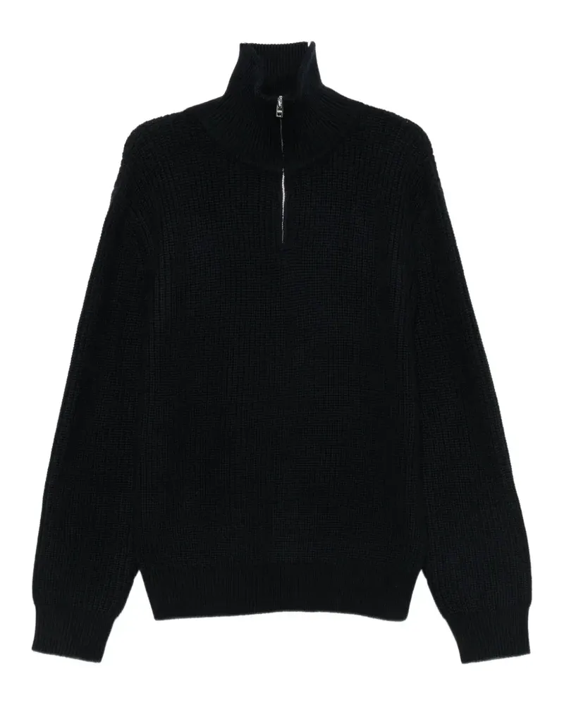 A.P.C. half-zip waffle-knit sweater - Blau Blau