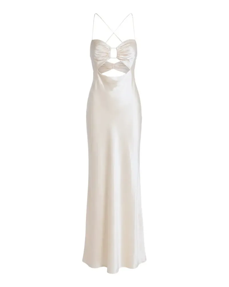 The Sei cut-out silk maxi gown - Nude Nude