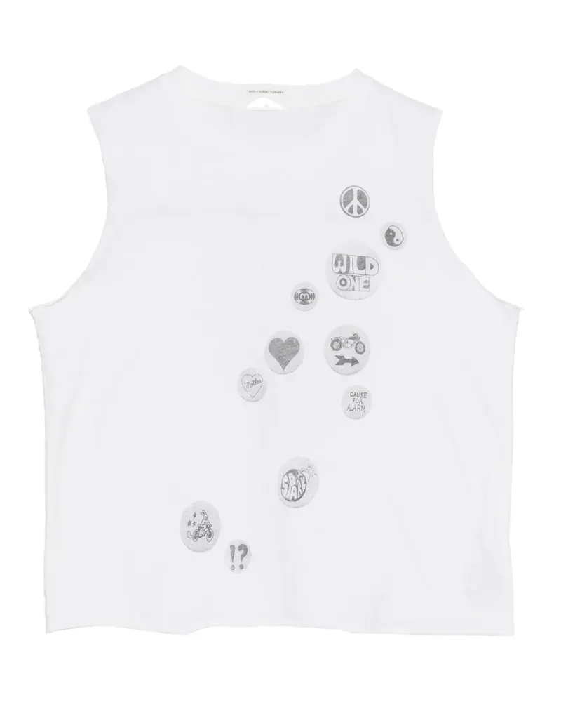 Mother Top mit grafischem Print - Weiß Weiß