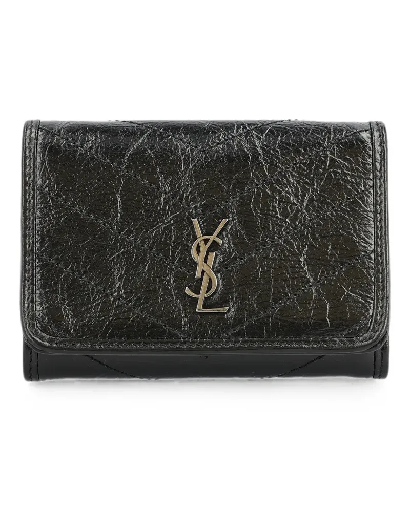 Saint Laurent tri-fold leather wallet - Schwarz Schwarz