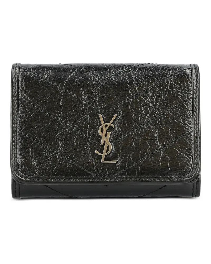 Saint Laurent tri-fold leather wallet - Schwarz Schwarz