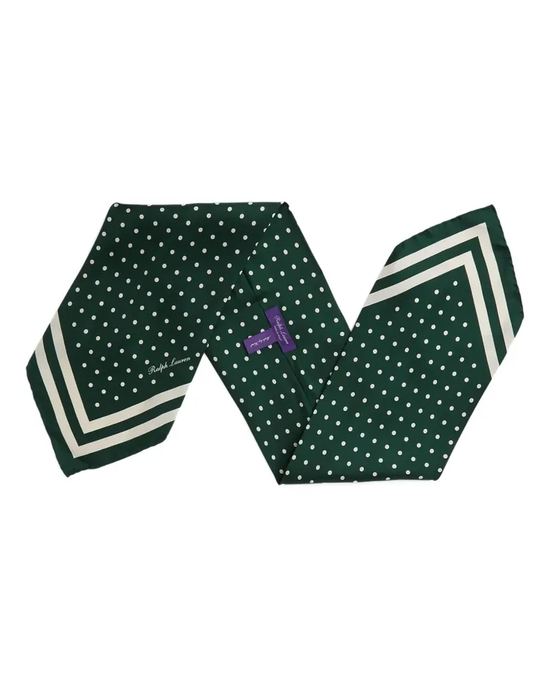 Ralph Lauren Seidenschal mit Polka Dots - Grün Grün