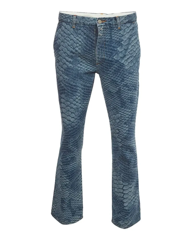 Maison Margiela snake-print jeans - Blau Blau