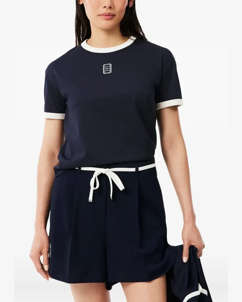 Lacoste T-Shirt mit Patch-Stickerei - Blau Blau