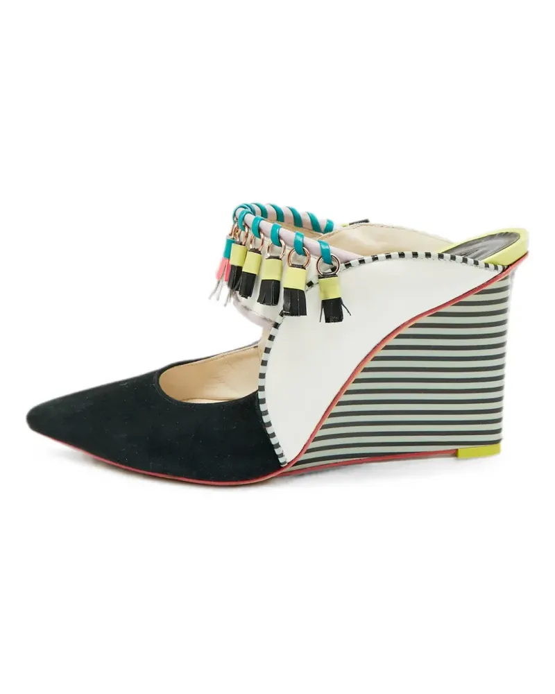 Sophia Webster tassel wedge mules - Schwarz Schwarz