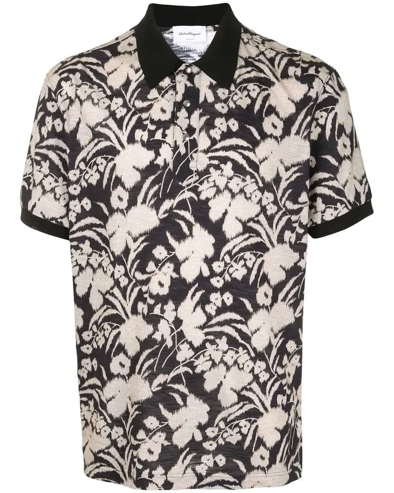 Ferragamo Poloshirt mit "Fiori"-Print - 723424 723424