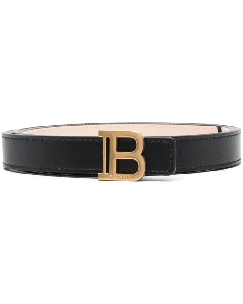Balmain Gürtel mit Logo-Schnalle - Schwarz Schwarz
