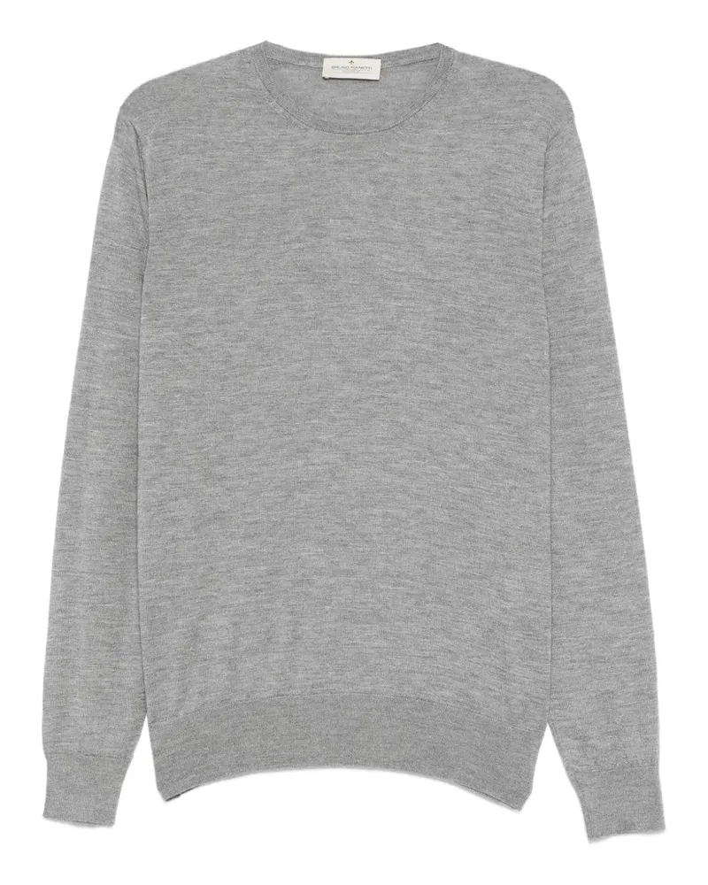 Bruno Manetti Fein gestrickter Pullover - Grau Grau