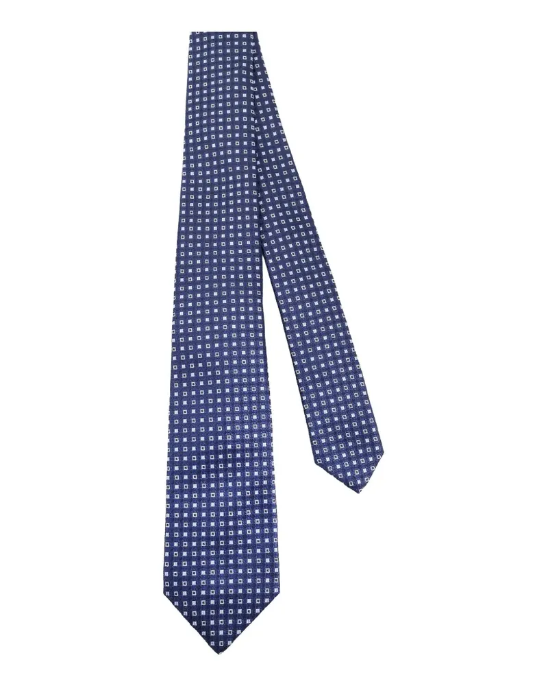 Kiton patterned tie - Blau Blau