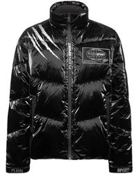 Philipp Plein Steppjacke mit Knitteroptik Schwarz