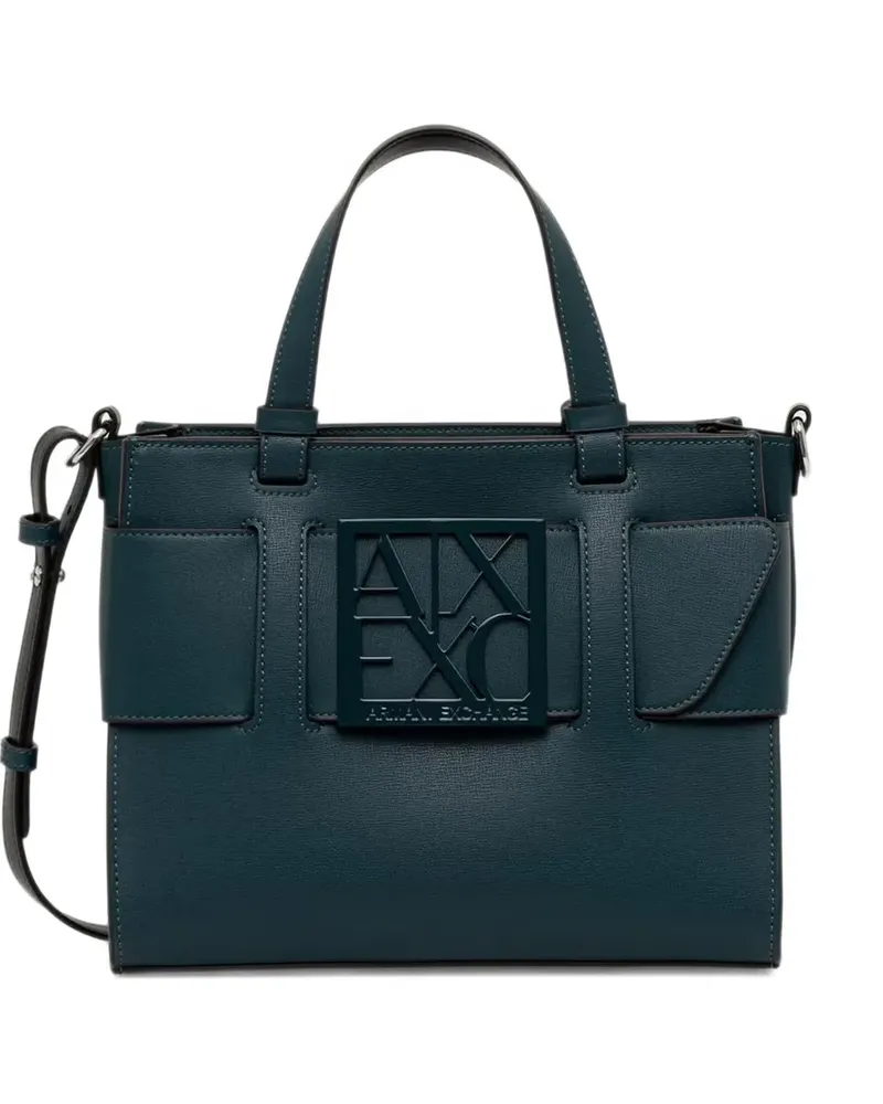 Armani Exchange Schnallen-Tote Bag mit Logo-Schild - Grün Grün