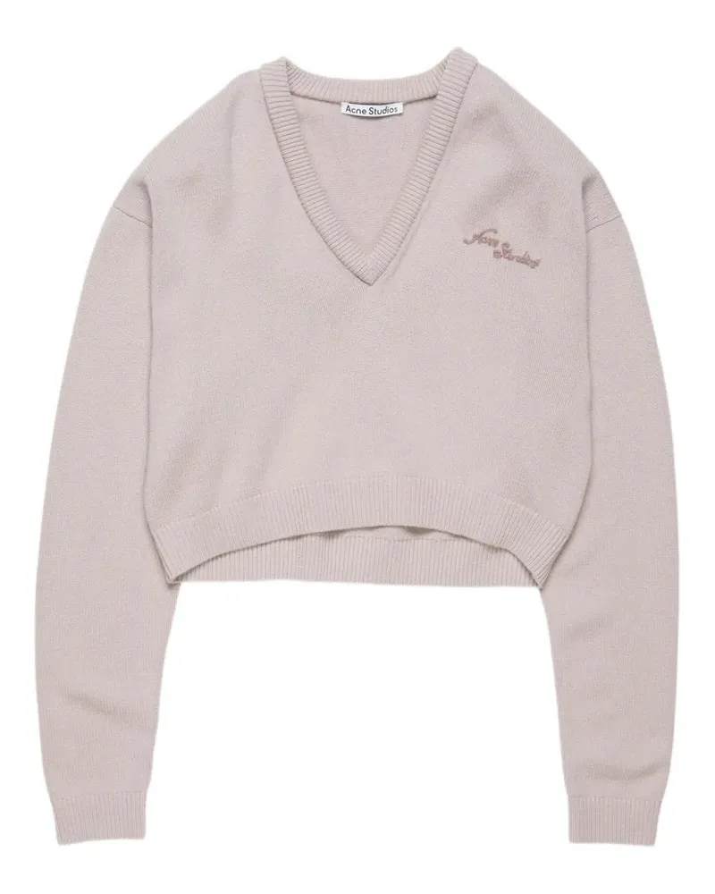 Acne Studios v-neck embroidered sweater - Nude Nude
