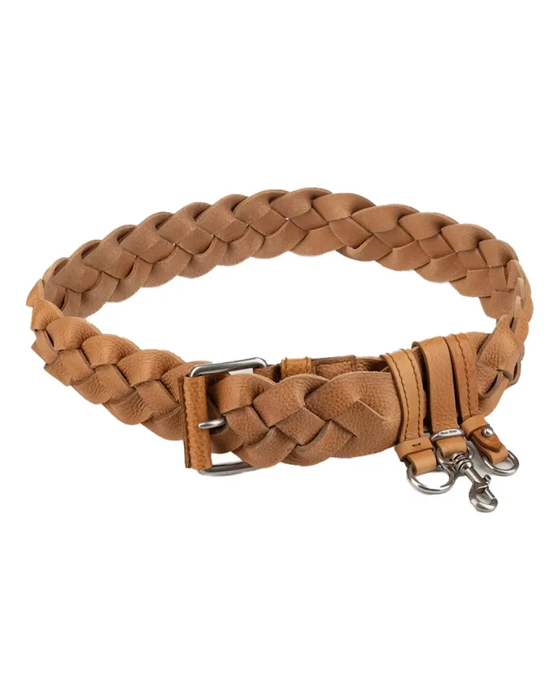 Miu Miu braided leather belt - Nude Nude