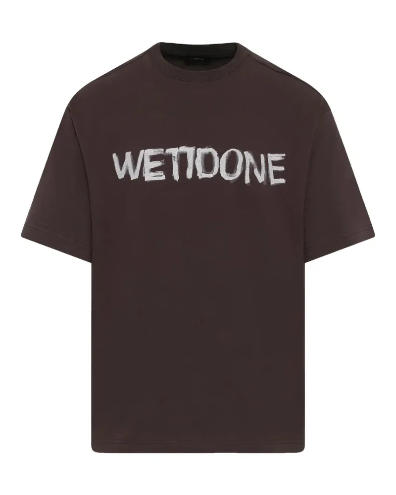 WE 11 DONE logo-painted T-shirt - Braun Braun
