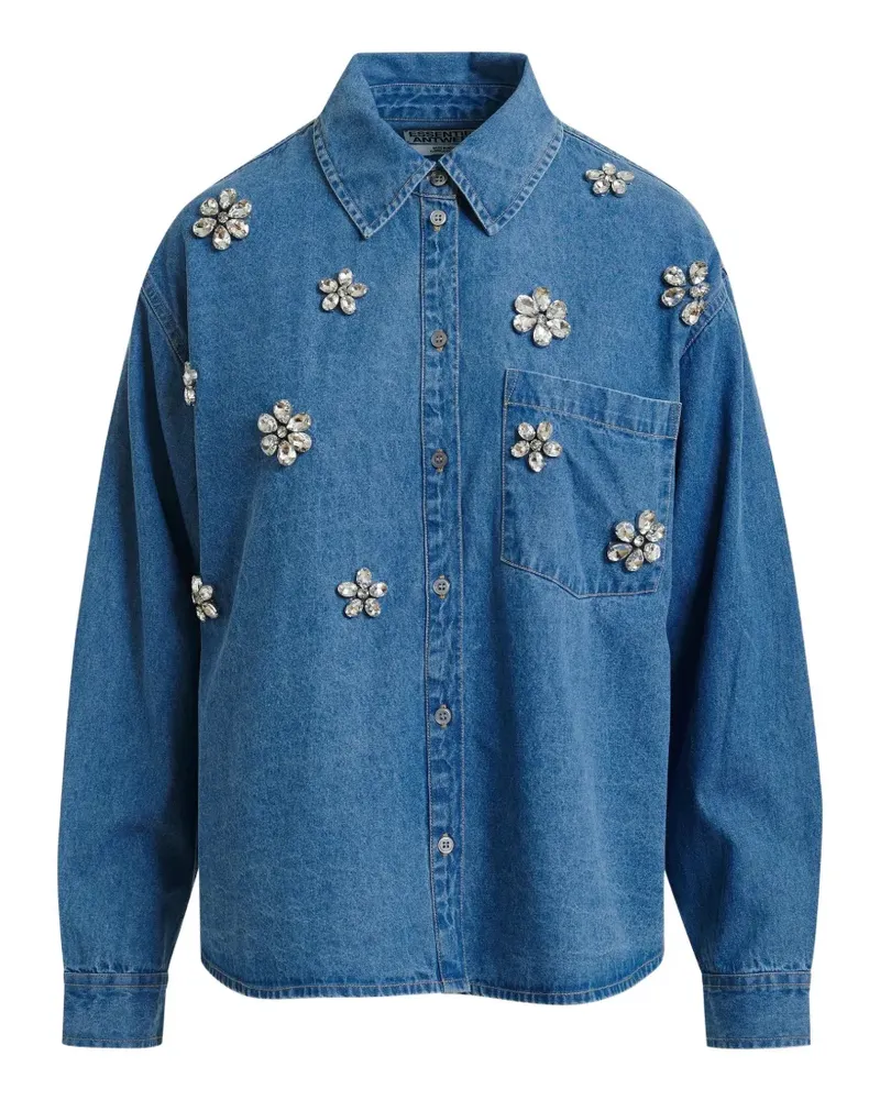 Essentiel rhinestone-embellished denim shirt - Blau Blau