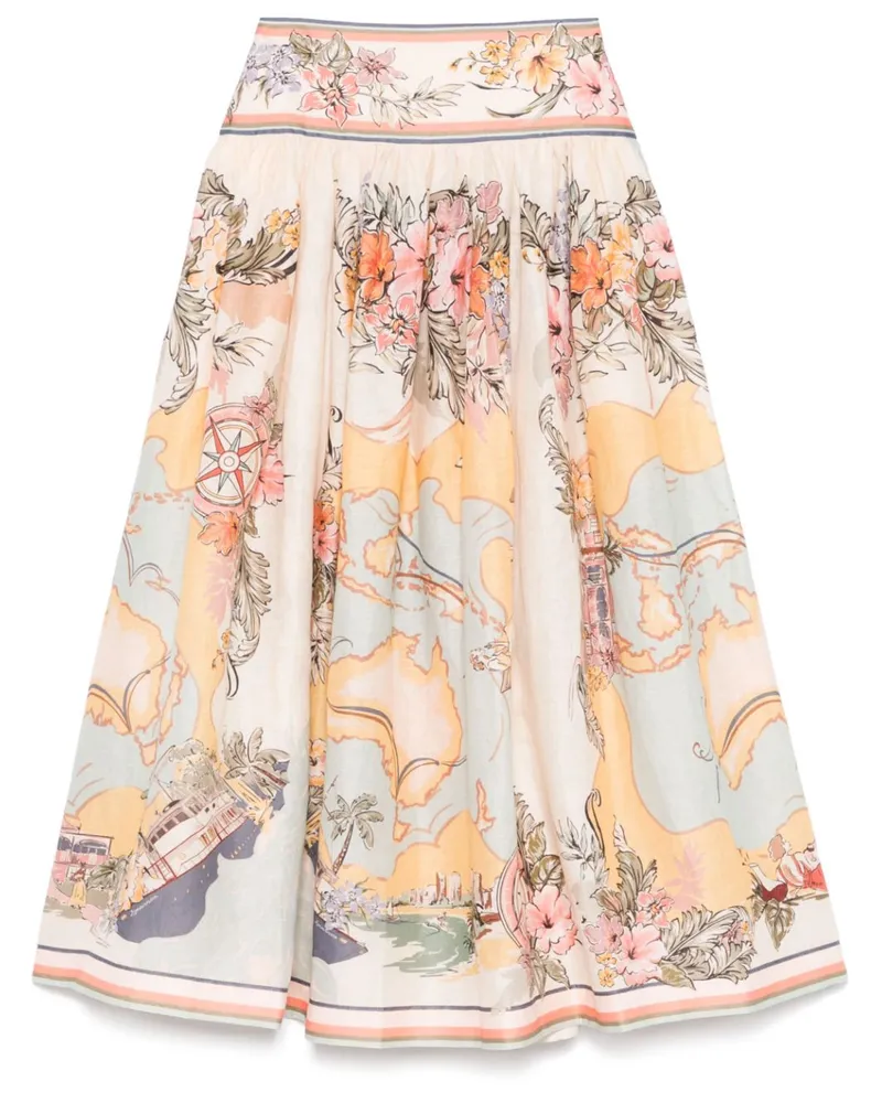 Zimmermann Tallow Midirock - Nude Nude