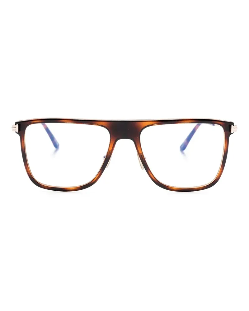 Tom Ford Brille mit eckigem Gestell - Braun Braun