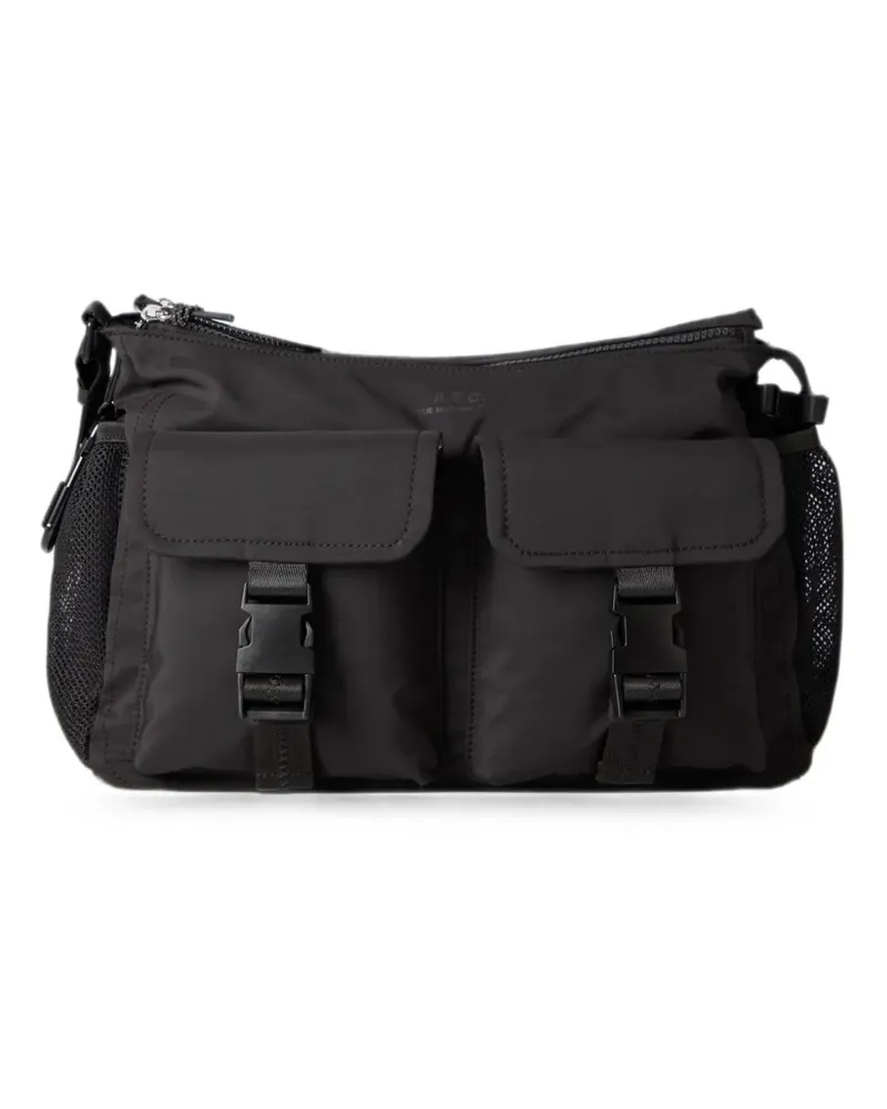A.P.C. buckle-fastening pocket messenger bag - Schwarz Schwarz