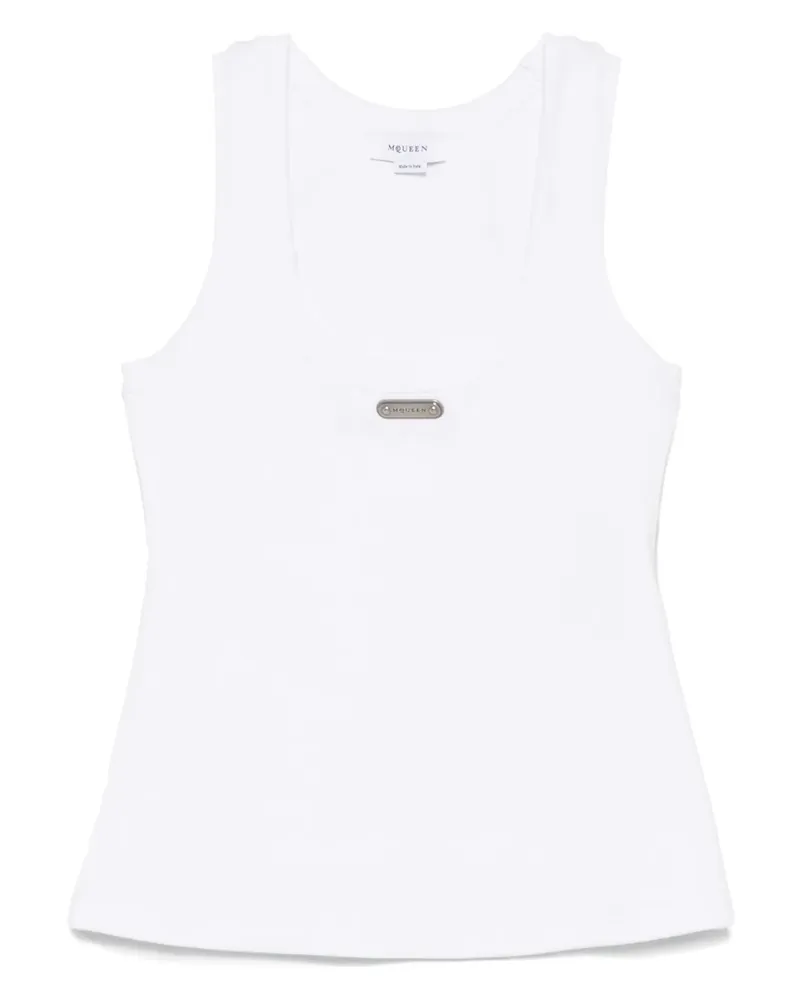 Alexander McQueen Tanktop mit Logo-Schild - Weiß Weiß