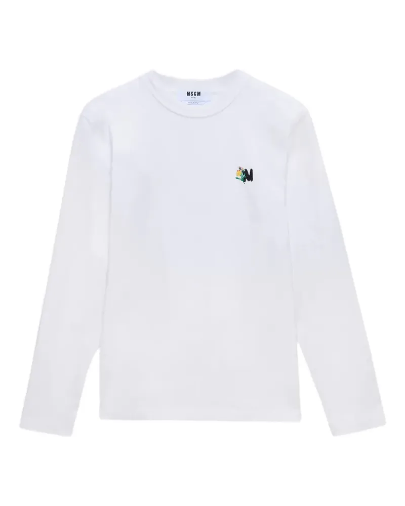 MSGM Langärmeliges T-Shirt - Weiß Weiß