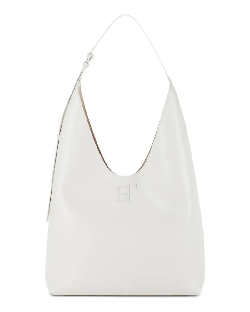 Elisabetta Franchi Große Tote Bag mit Logo - Weiß Weiß