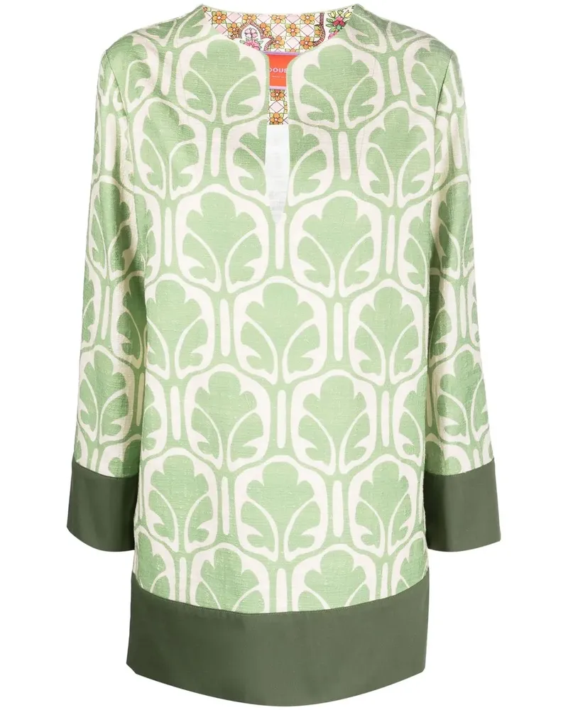 La DoubleJ Kleid mit grafischem Print - Grün Grün
