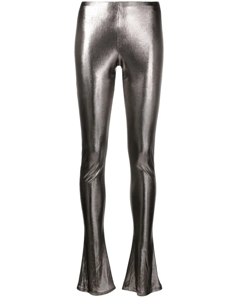 Blumarine Hose mit hohem Bund und laminiertem Finish - Grau Grau