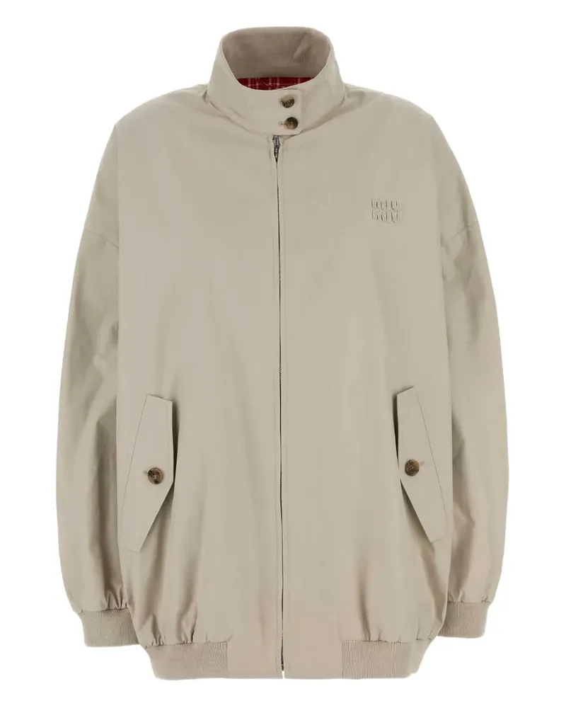 Miu Miu Bomberjacke mit Logo-Stickerei - Nude Nude