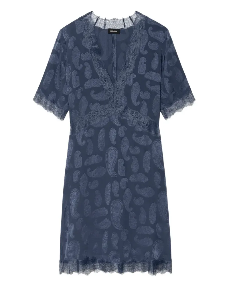Zadig & Voltaire paisley-pattern V-neck dress - Blau Blau