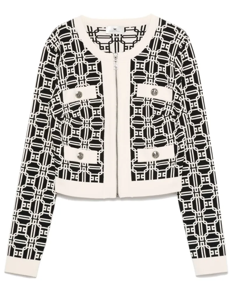 Elisabetta Franchi Cardigan mit Logo - Schwarz Schwarz